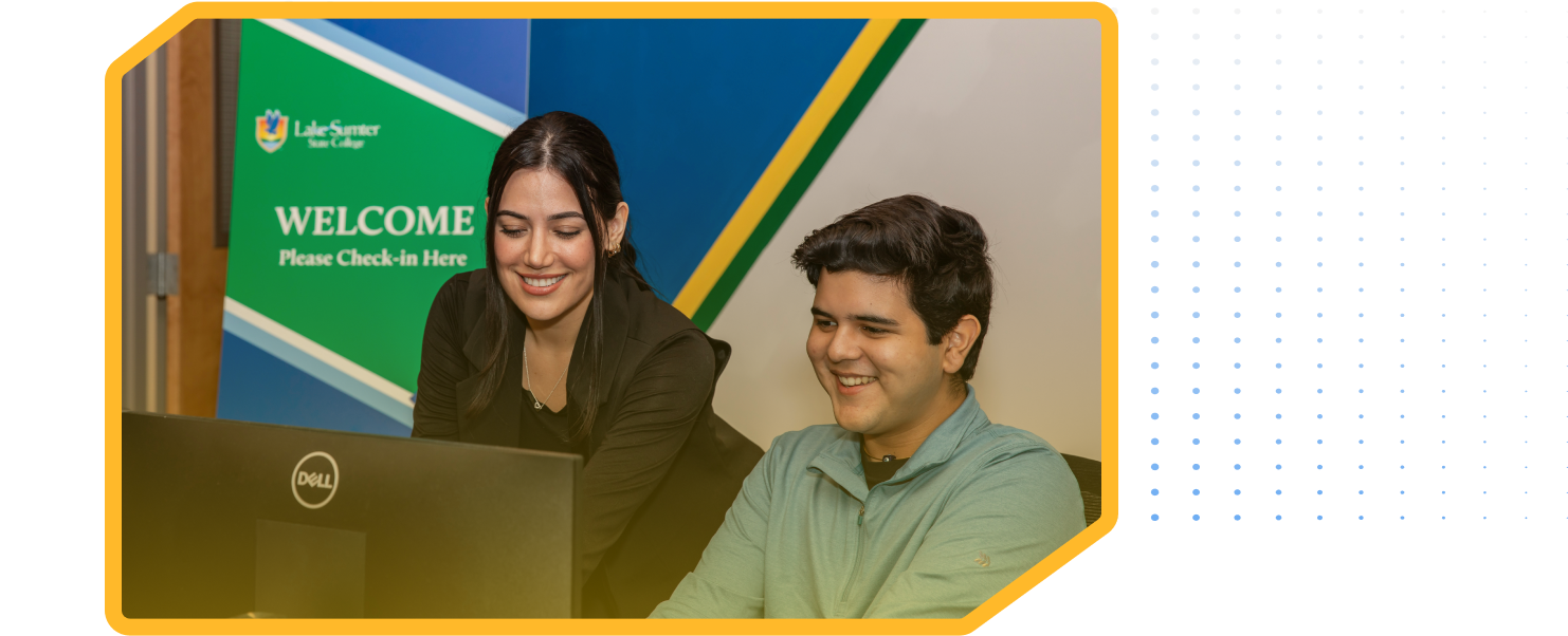 Admissions advisor guiding student through admissions process