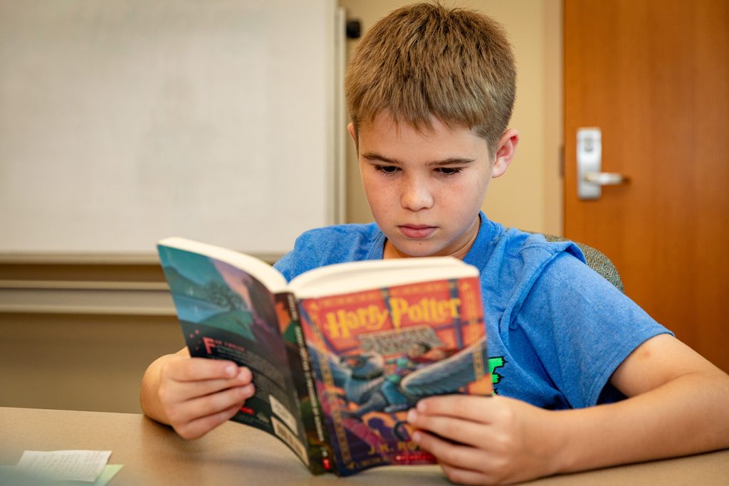 Kids collage student reading