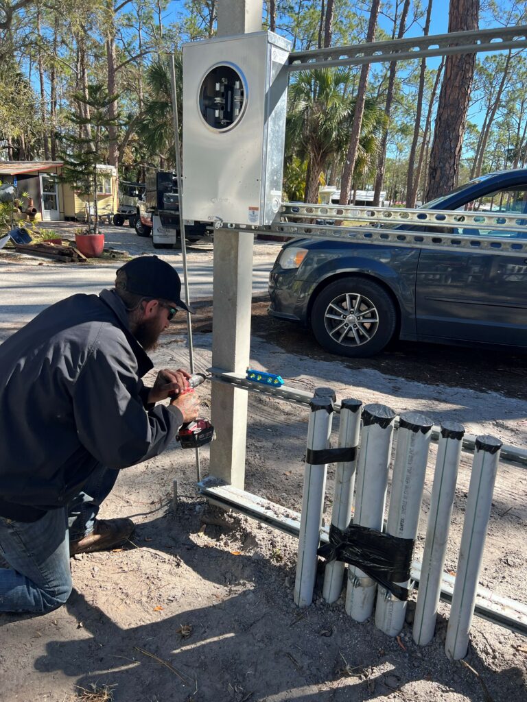 Aaron Fenbers works on a job site in South Florida