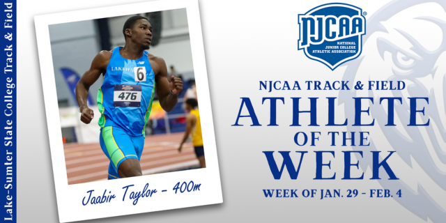 Lakehawks’ Jaabir Taylor named NJCAA Track & Field Athlete of The Week