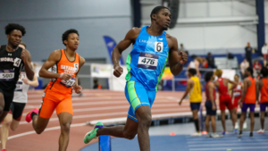 A person running on a track