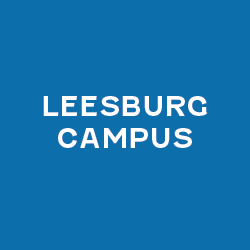 Blue background with white text reading Leesburg Campus