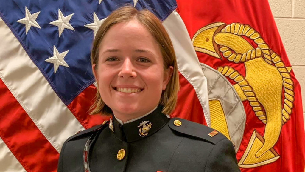 Brianne Cook photo in military uniform, smiling