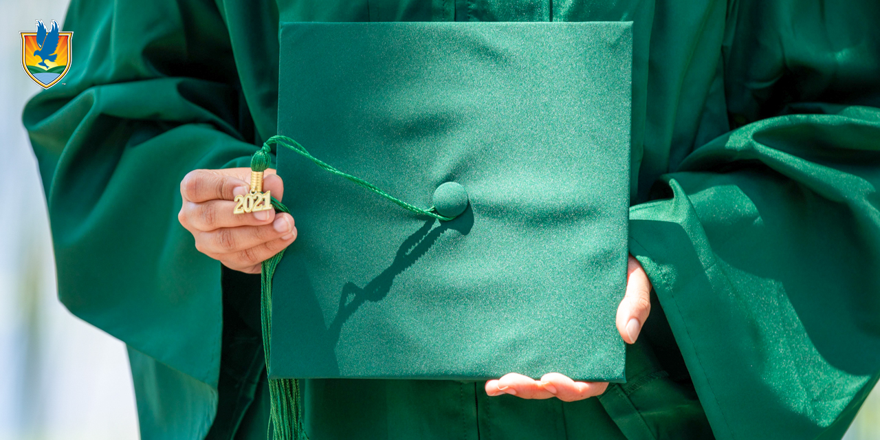 Close up image of square mortarboard cap