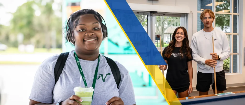 Two people by a pool table indoors