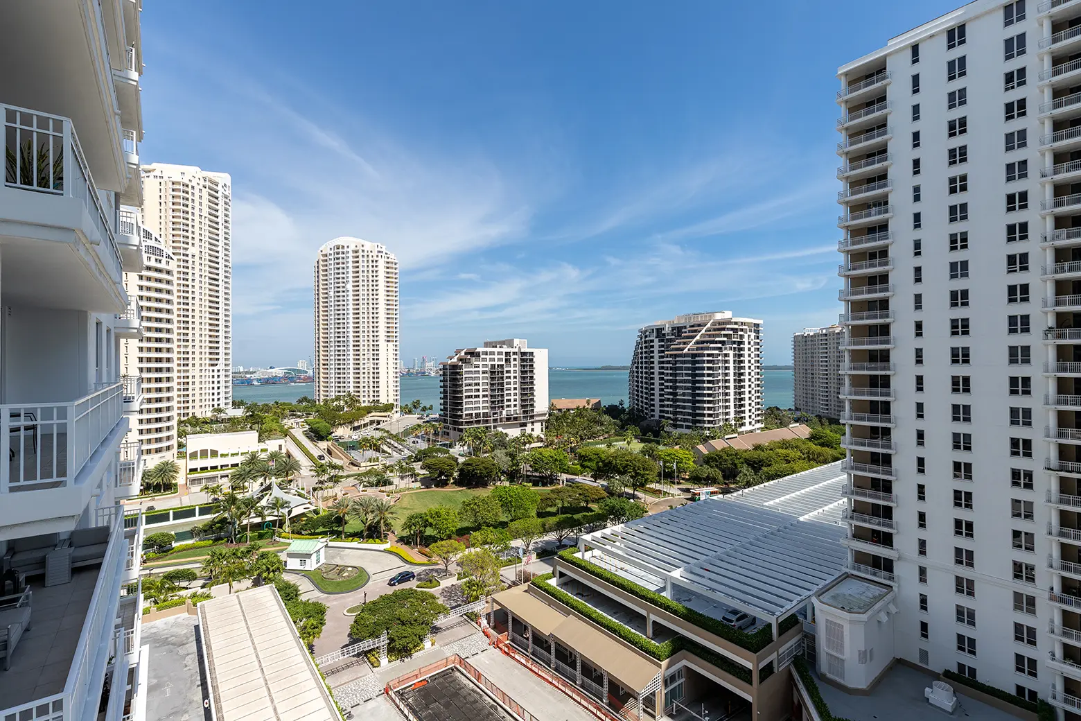 aerial drone footage commercial area buildings