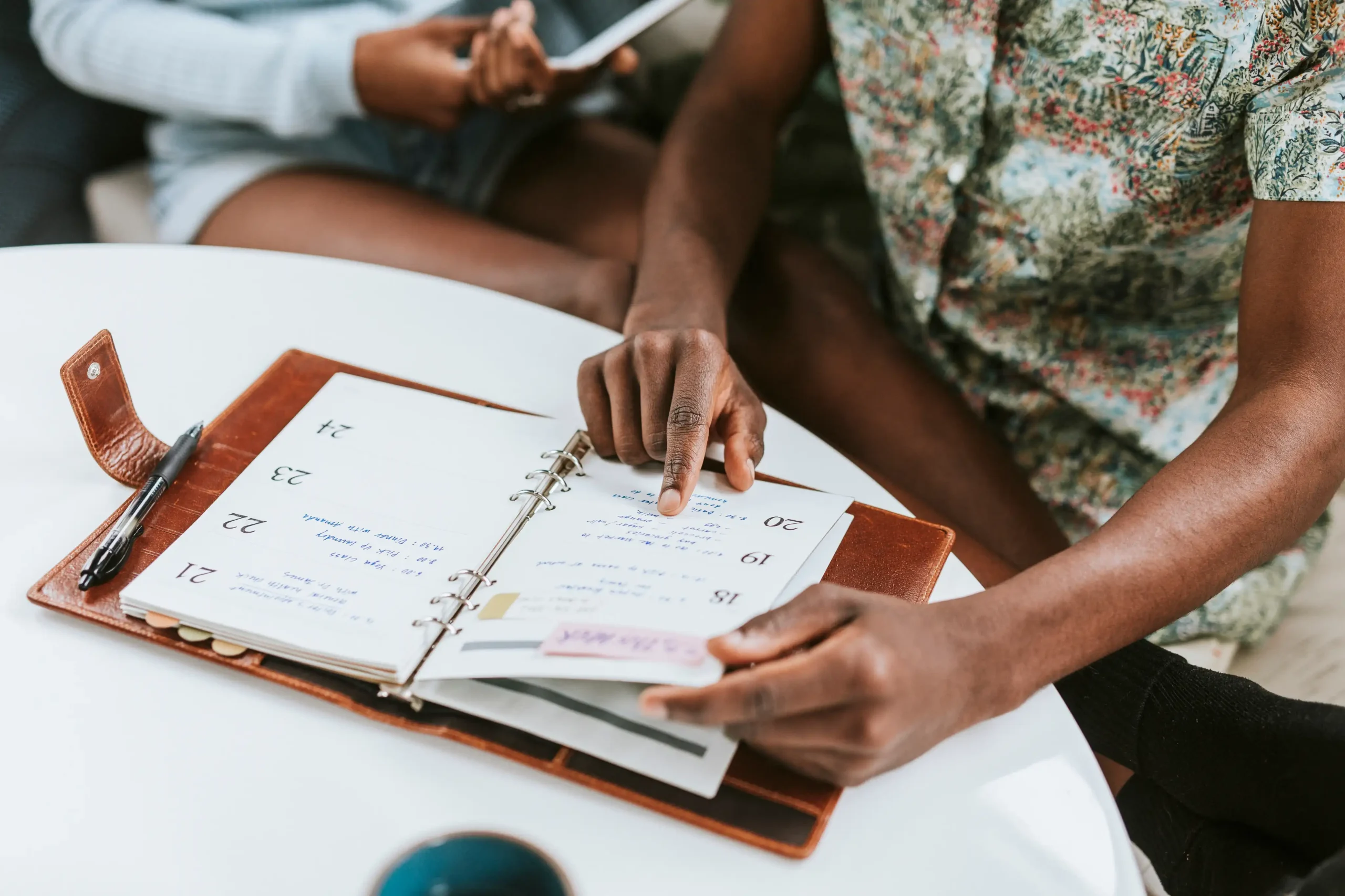 lady looking at calendar
