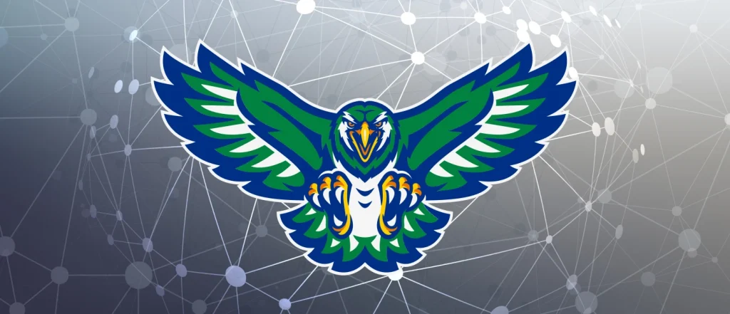 Lakehawks logo over technology background