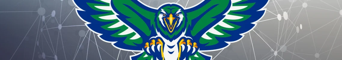 Lakehawks logo over technology background