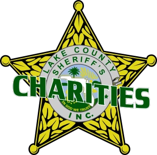 Lake County Sheriffs Charities logo with gold sheriff’s star, green and white text centered on badge.