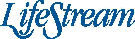 LifeStream in blue cursive text on a white background.